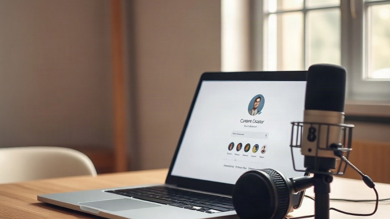 A laptop showing a clean professional profile page